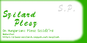 szilard plesz business card
